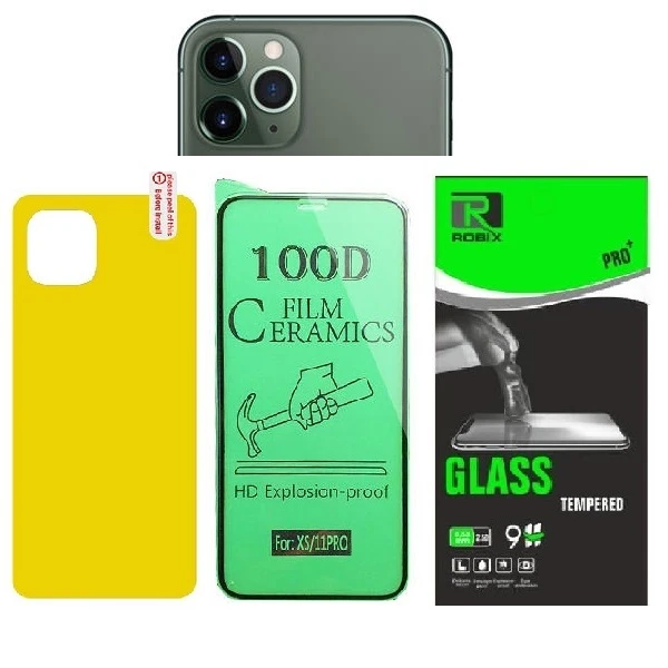 محافظ صفحه نمایش  روبیکس مدل CR-IP11pro مناسب برای گوشی موبایل اپل iphone 11Pro به همراه محافظ لنز دوربین و محافظ پشت گوشی