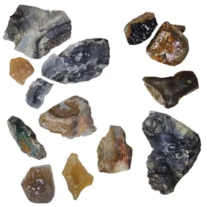سنگ راف عقیق مدل رنگی خالص مجموعه 13 عددی