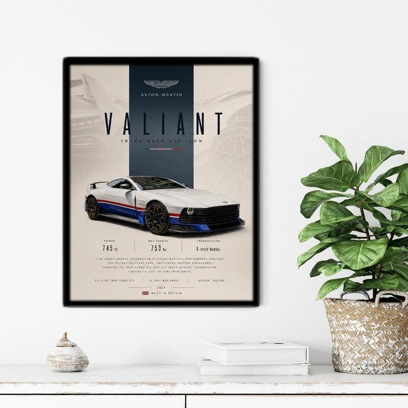 تابلو آتریسا طرح ماشین VALIANT مدل ATC178 فریم مشکی