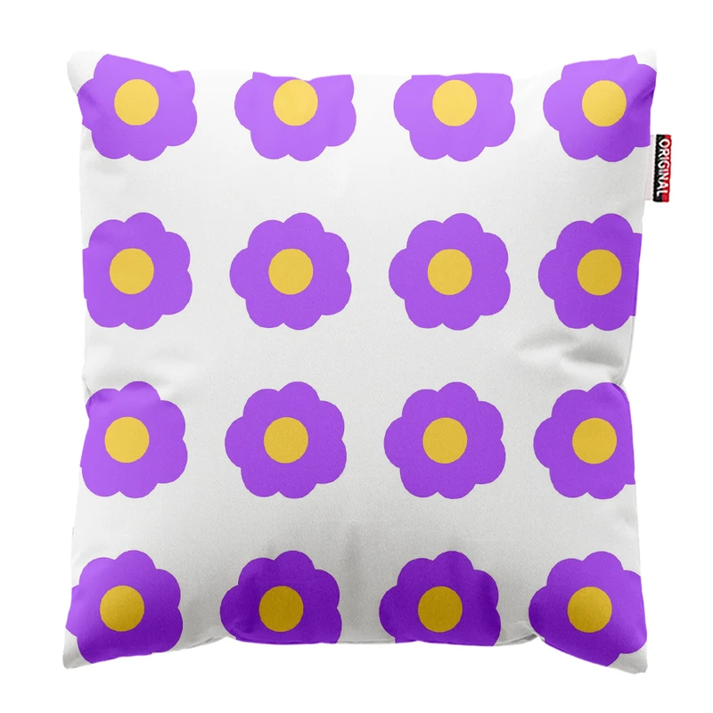 کوسن پاد آفرین مدل مینیمال طرح گل و برگ کد PK303513 سایز 30*30 سانتی متر