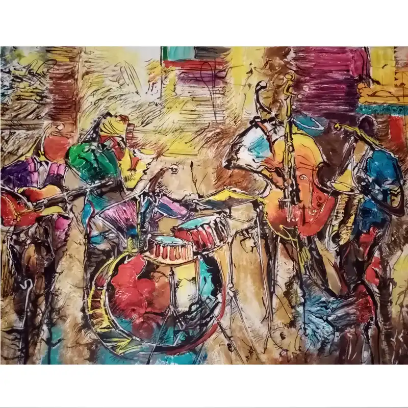 تابلو نقاشی رنگ روغن مدل نوازندگان کد Nh-tp-01