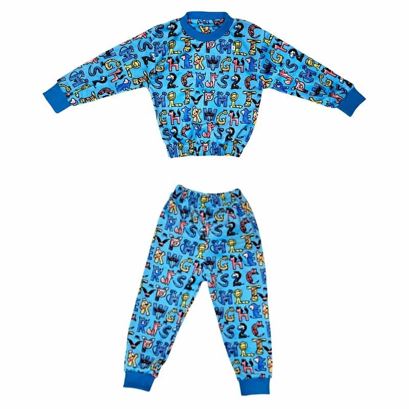 ست تی‌شرت آستین بلند و شلوار راحتی پسرانه مدل حروف