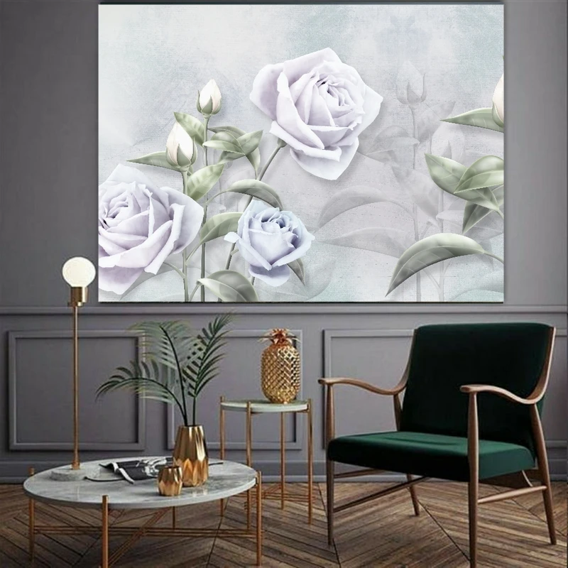  تابلو بوم طرح گل مدل رز سفید کد GR427