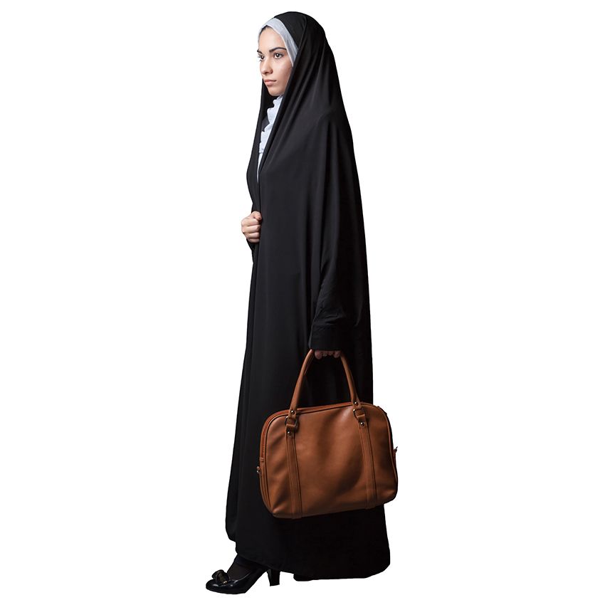 چادر ملی حجاب فاطمی مدل کارمندی حریر الاسود کره ای کد Har 0011 -  - 3