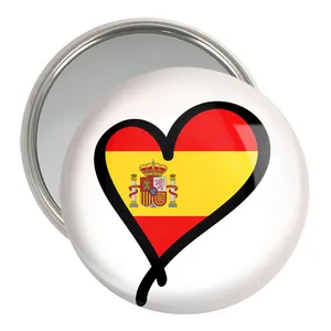 آینه جیبی خندالو مدل پرچم اسپانیا  کد 20674