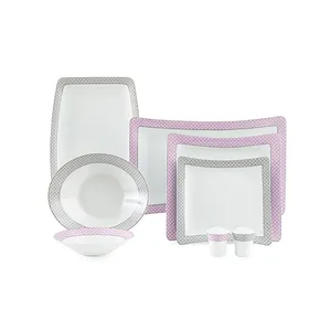 سرویس غذاخوری 30 پارچه چینی زرین ایران سری وینچی مدل ساتین درجه یک