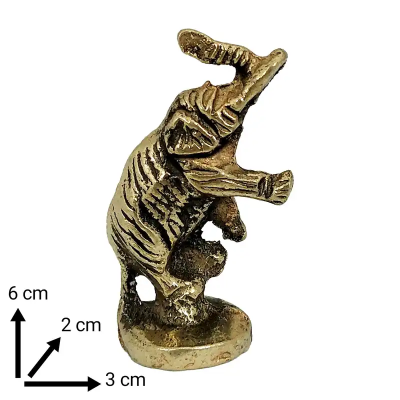 دکوری برنجی مدل فیل نقلی ایستاده مجموعه 2 عددی