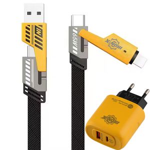 شارژر دیواری 25 وات دو پورت آیرون ایکس مدل PDQC30 به همراه کابل تبدیل USB/USB-C به لایتنینگ/USB-C طول 1.5 متر