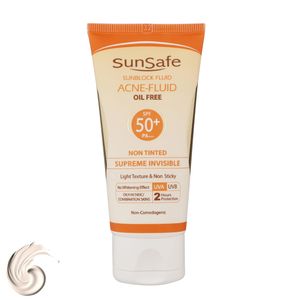 کرم ضدآفتاب بی‌رنگ سان‌سیف SPF50 مدل ACNE-FLUID مناسب پوست مختلط، حجم 50 میلی‌لیتر