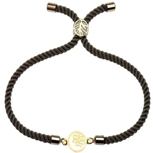 دستبند طلا 18 عیار زنانه الن نار مدل دايره و گل ELN1287