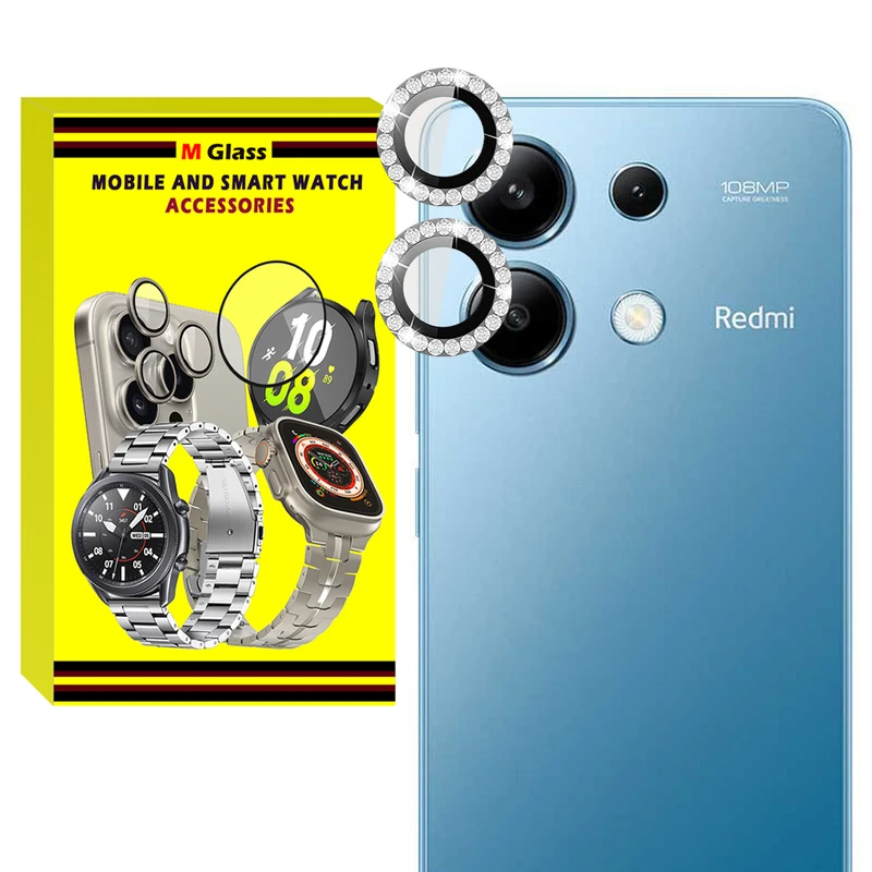 محافظ لنز دوربین فلزی ام‌گلس مدل RNG Diamond MG مناسب برای گوشی موبایل شیائومی Redmi Note 13 4G