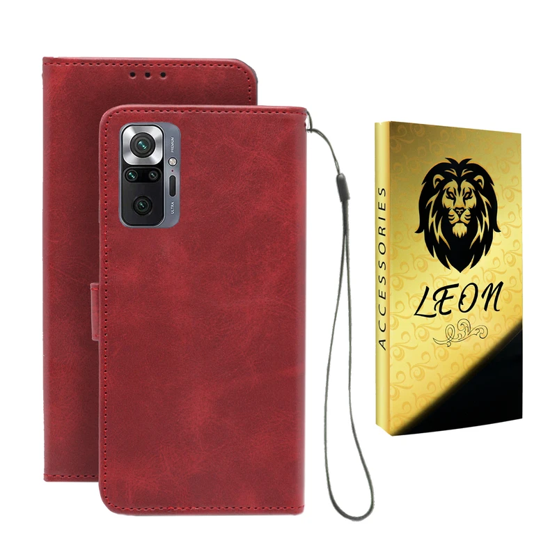کیف کلاسوری لئون مدل Scusa Oro مناسب برای گوشی موبایل شیائومی Redmi Note 10s به همراه بند آویز 