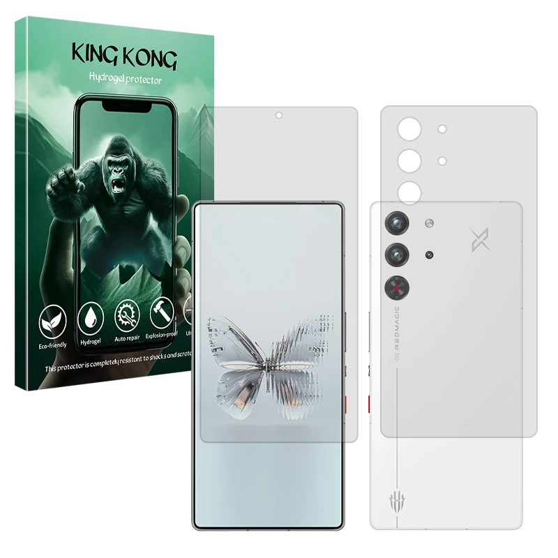 محافظ صفحه نمایش مات کینگ کونگ مدل Tough مناسب برای گوشی موبایل زد تی ای nubia RedMagic 10 Pro به همراه محافظ پشت گوشی