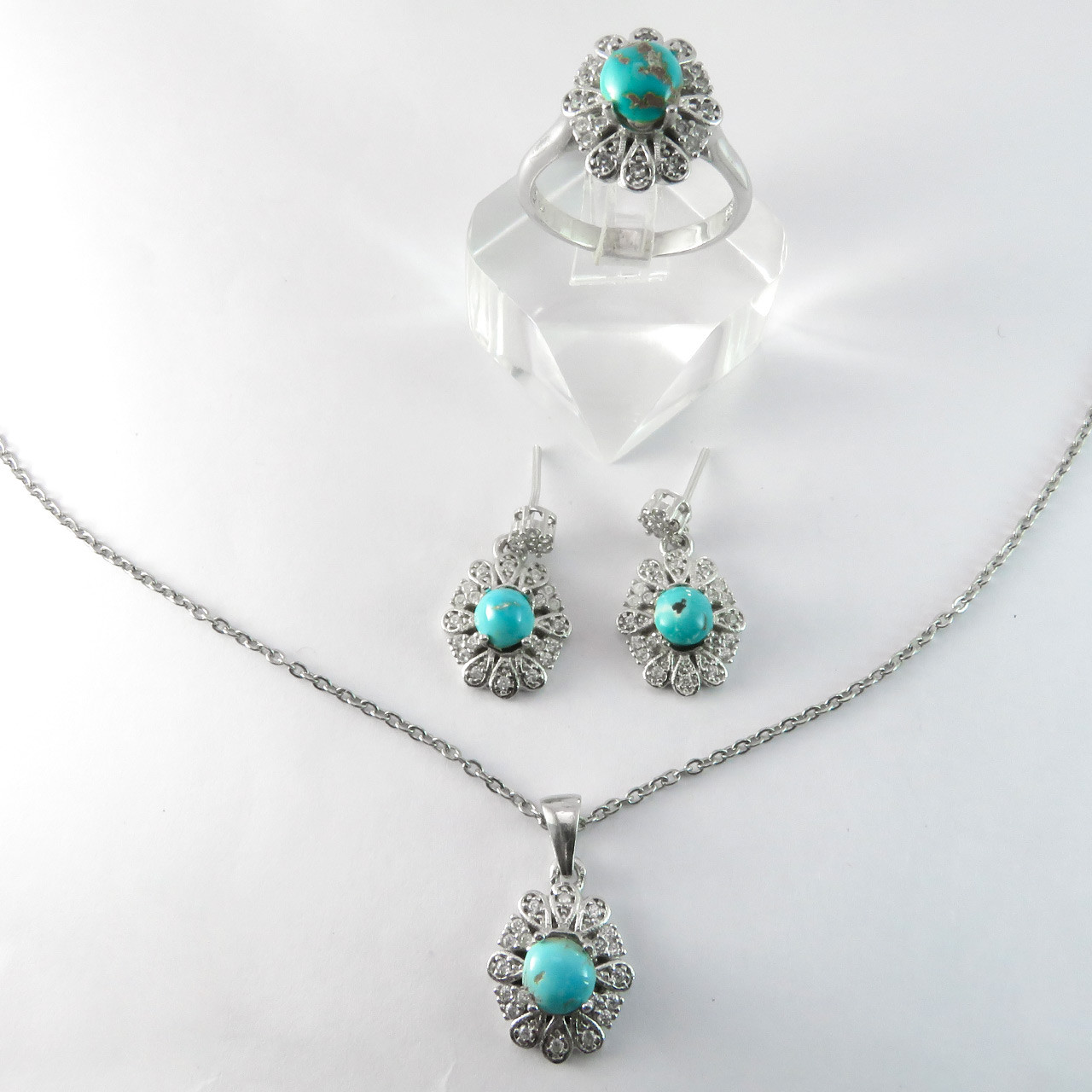 نیم ست نقره زنانه کد AV038-3