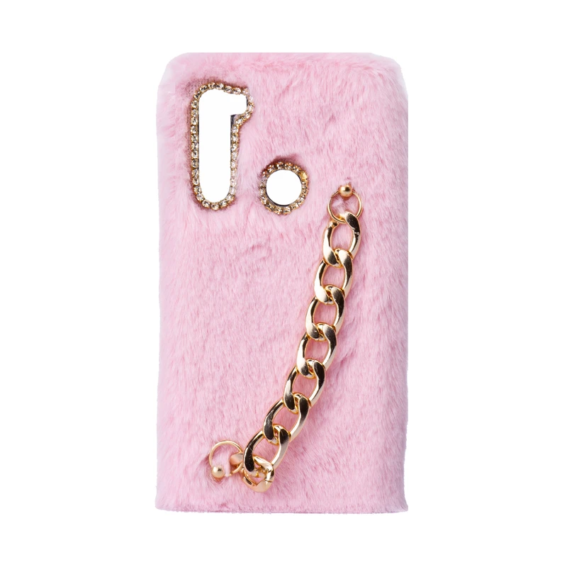  کاور طرح دخترانه دستبندی مدل خزدار پشمالو زنجیردار مناسب برای گوشی موبایل شیائومی redmi Note 8