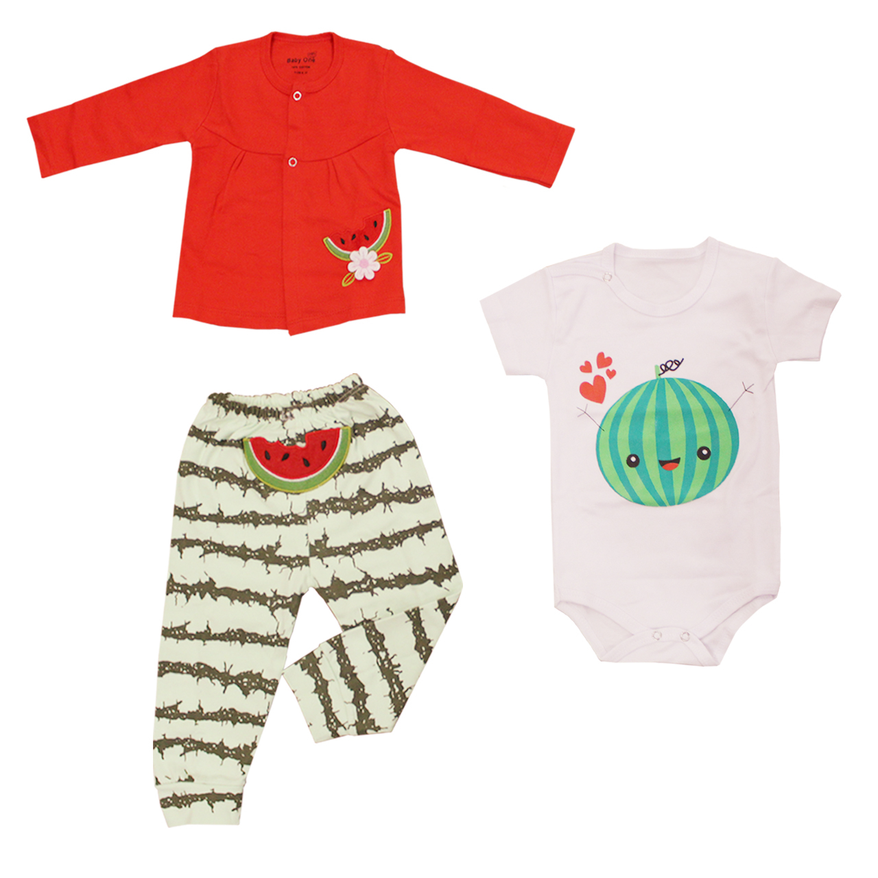 ست 3 تکه لباس نوزادی بی بی وان مدل YALDA001