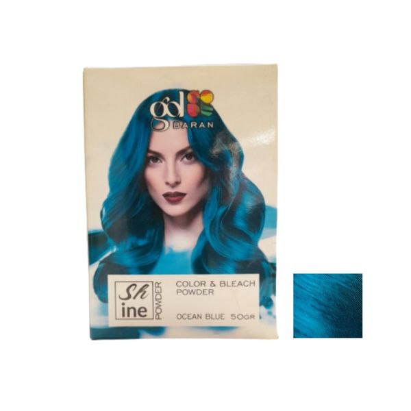 پودر دکلره گلباران مدل GB وزن 50 گرم رنگ آبی اقیانوسی