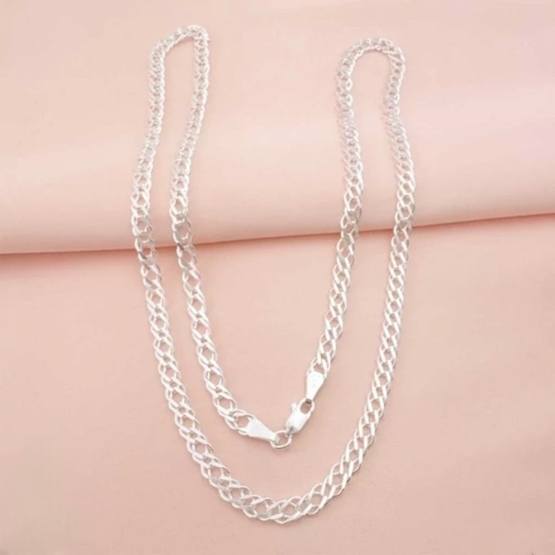 زنجیر نقره زنانه مدل دوبل کد roz7 زنجیر نقره زنانه مدل دوبل کد roz7