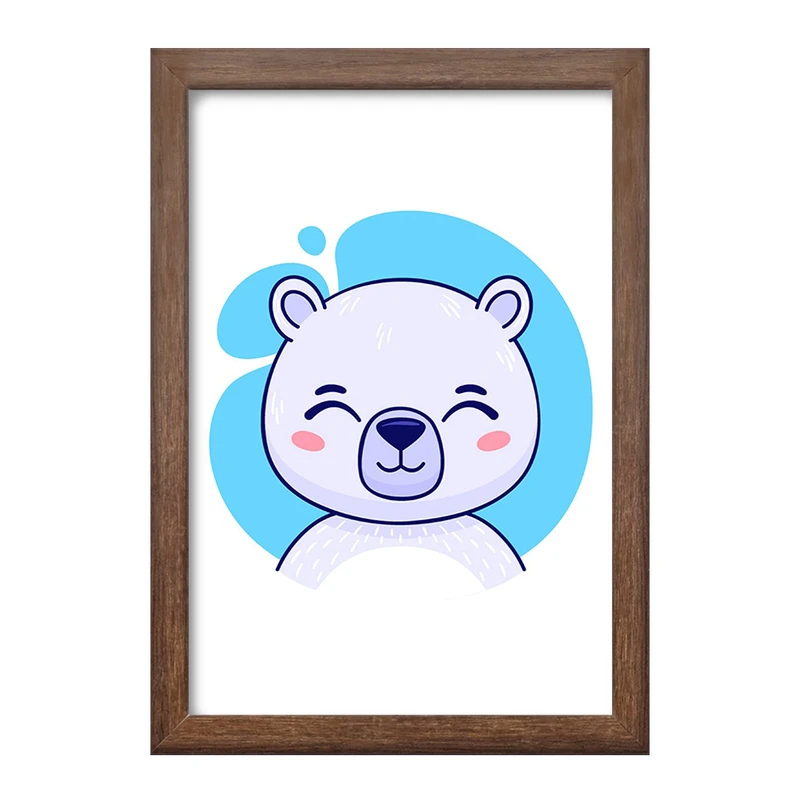 تابلو خندالو طرح خرس قطبی حیوانات بامزه کد 37133