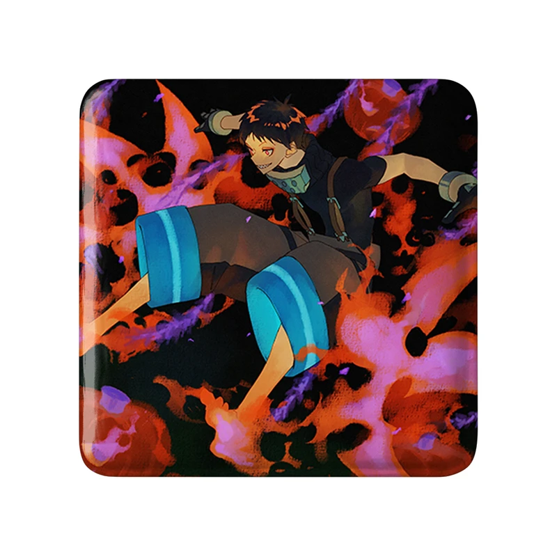 مگنت خندالو طرح شینرا انیمه نیروی آتش مدل مربعی کد 32241