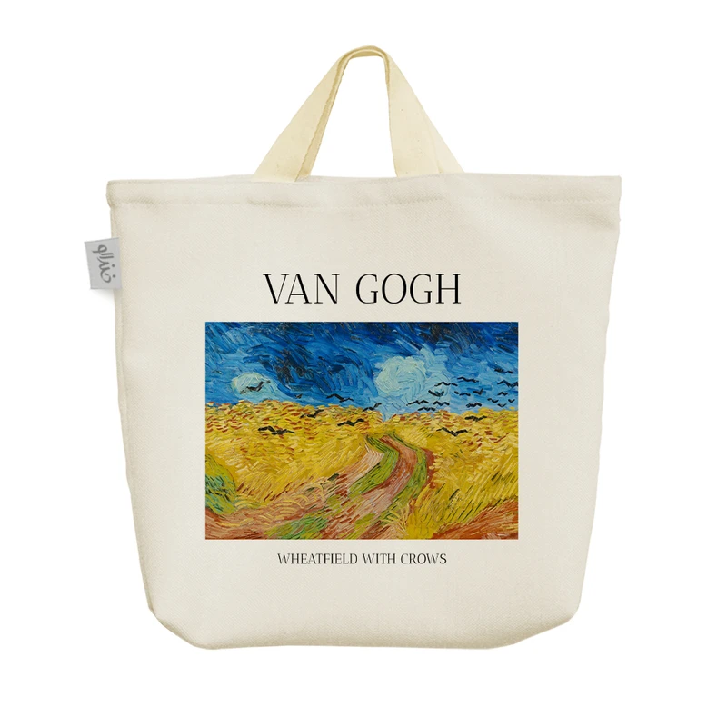 ساک خرید خندالو مدل مزرعه گندم با کلاغ ها ونسان ونگوگ کد H2009