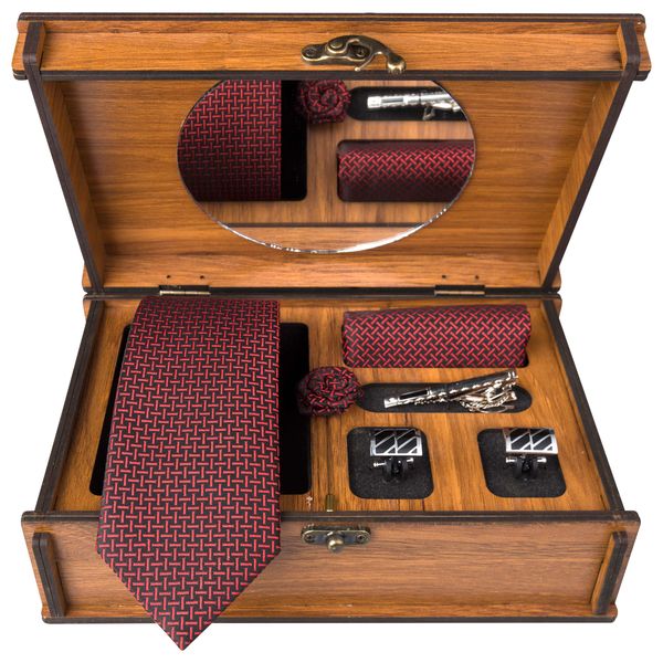 ست کراوات و دستمال جیب و دکمه سردست مردانه جیان فرانکو روسی مدل GF-ST993-BOX