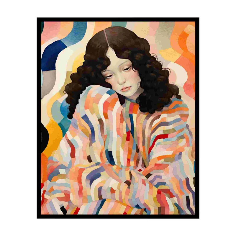 پوستر مدل هنر لباس رنگین کمان