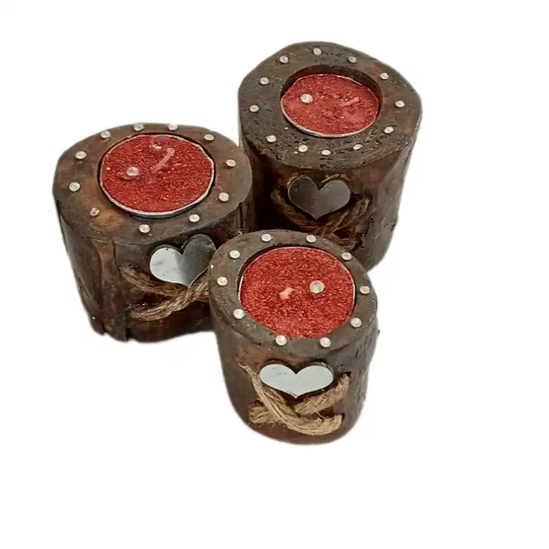 جاشمعی چوبی مدل گرد کد s317 مجموعه سه عددی