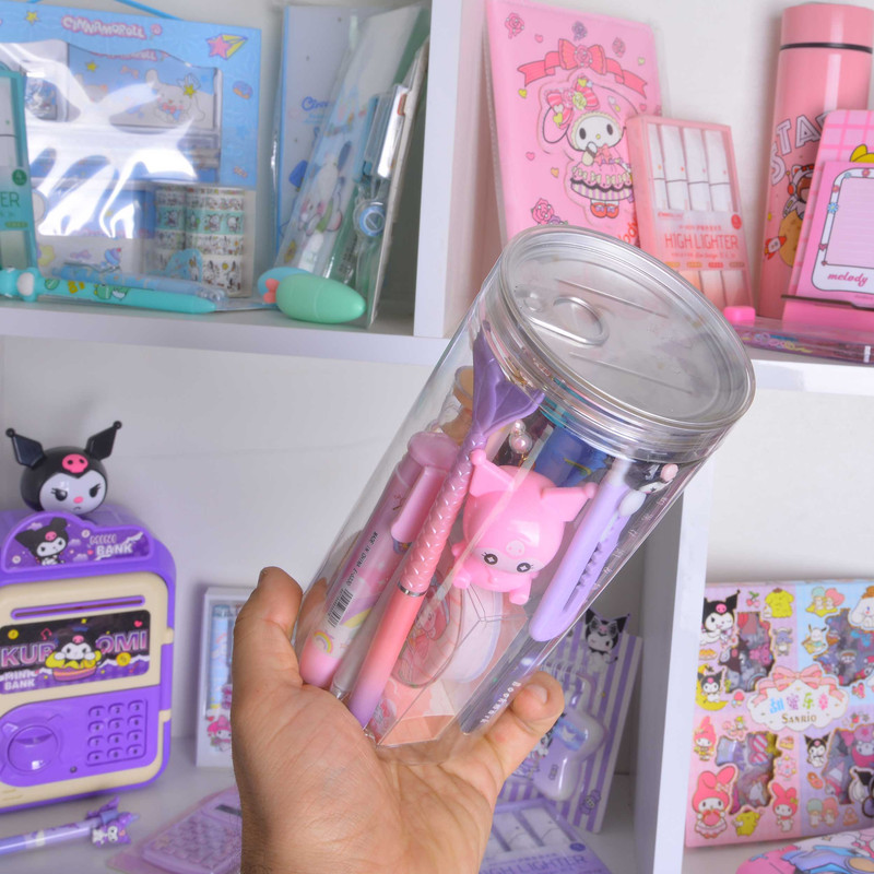 بسته لوازم تحریر مدل کرومی و گروه سانریو مجموعه 16 عددی