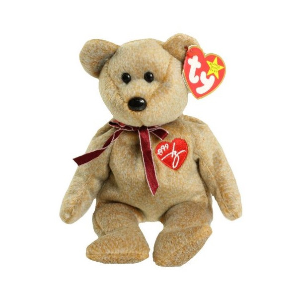 عروسک تی وای طرح خرس مدل Signature Beanie Baby Bear کد SZ4/228 ارتفاع 22 سانتی متر