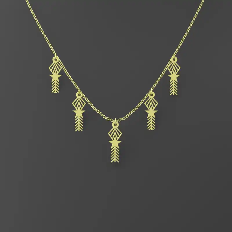 گردنبند طلا 18 عیار زنانه مدوپد مدل ستاره کد RNA10367