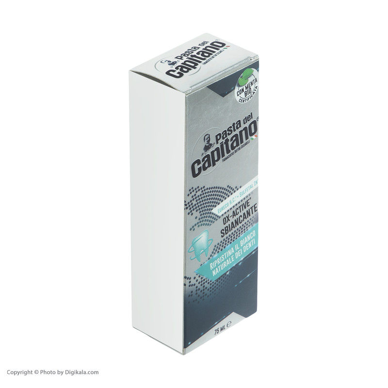 خمیردندان سفید کننده پاستا دل کاپیتانو مدل OX-active Whitening حجم 75 میلی لیتر خمیردندان سفید کننده پاستا دل کاپیتانو مدل OX-active Whitening حجم 75 میلی لیتر