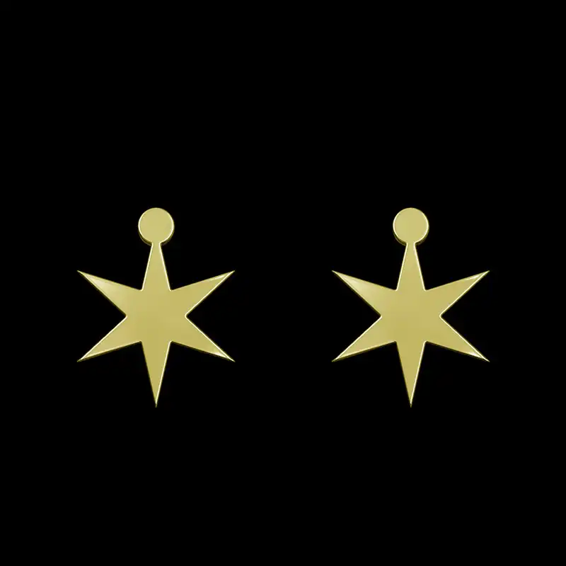 گوشواره طلا 18 عیار زنانه مدوپد مدل ستاره کد GA1-15356