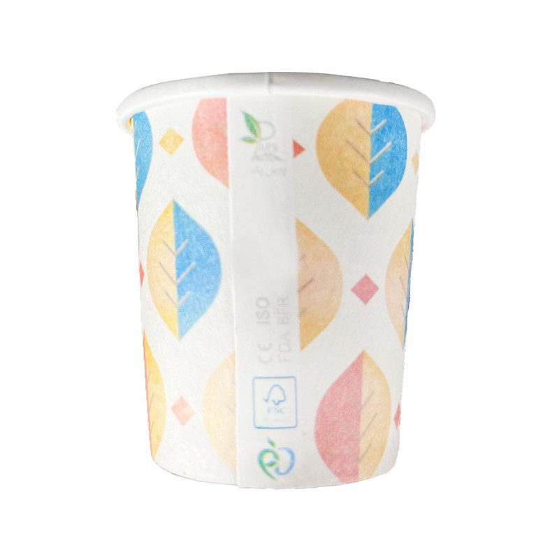 لیوان یکبار مصرف مدل شات قهوه 90cc طرح برگ بسته 50 عددی