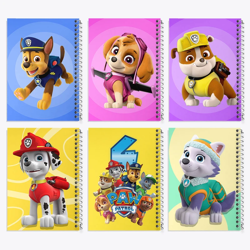 دفتر مشق 100 برگ خندالو طرح سگ های نگهبان (Paw Patrol) کد 301 مجموعه 6 عددی