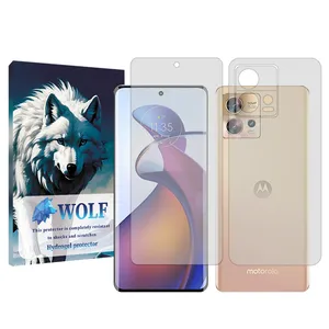 Wolf transparent Screen Protector Suitable for Motorola Edge 30 Fusion Mobile Phone with Back Protector