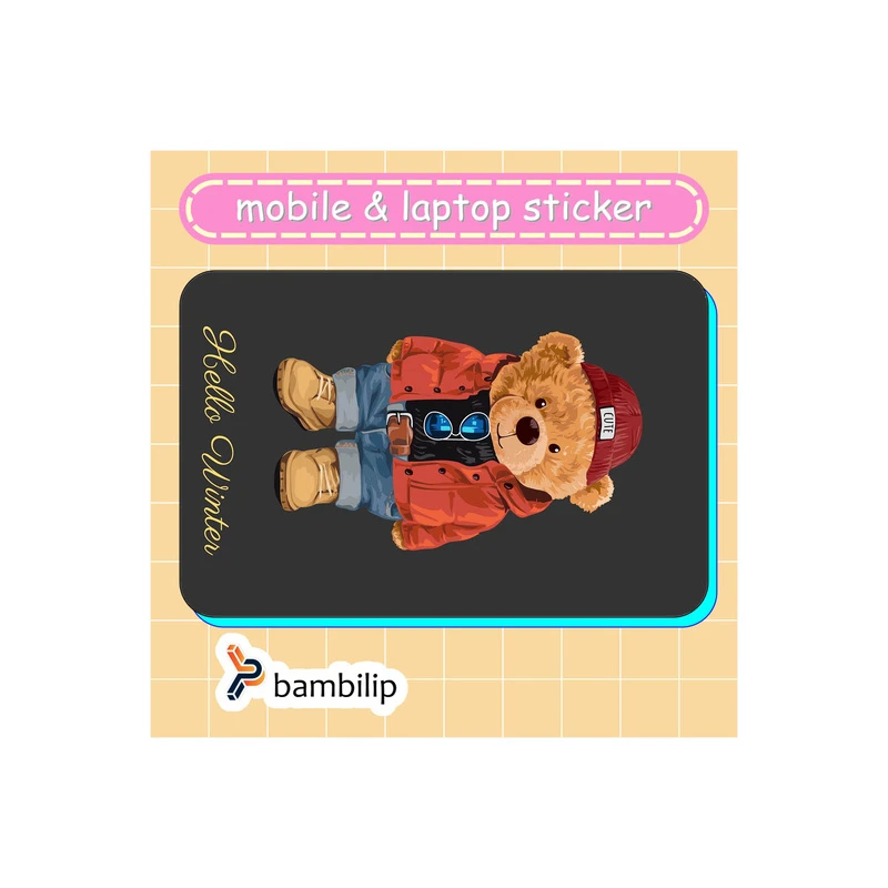 استیکر بامبیلیپ مدل کارت عابر طرح تدی  زمستونی کد 4996851