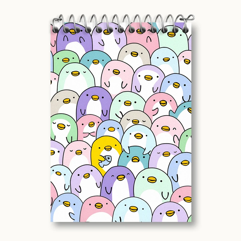 دفتر یادداشت 50 برگ خندالو طرح پترن پنگوئن کد N3719