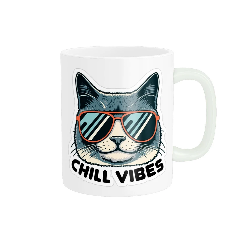 ماگ پاد آفرین مدل گربه کیوت با عینک دودی کد 1019