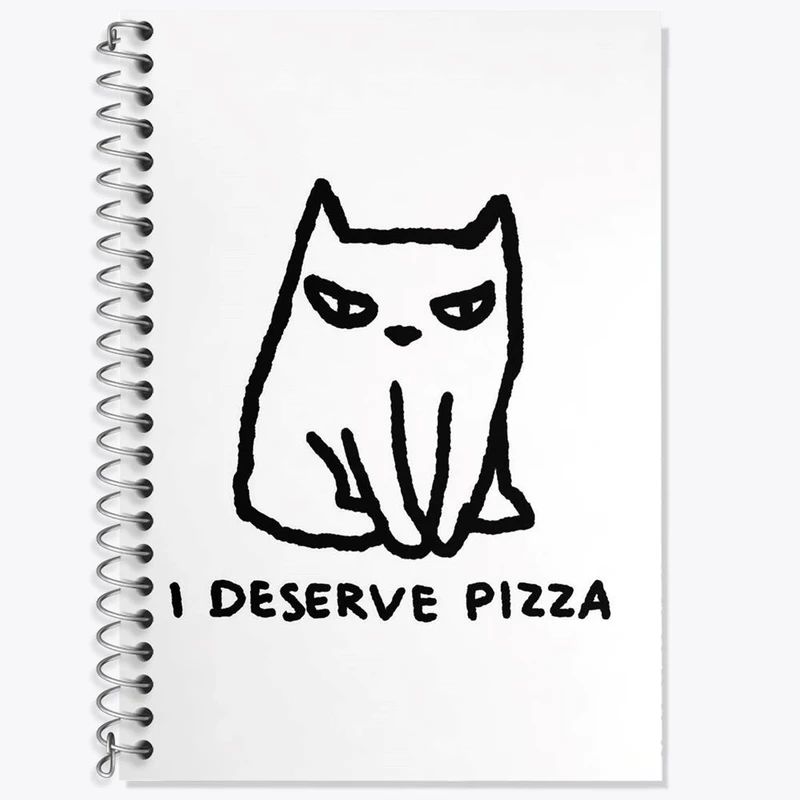 دفتر زبان 50 برگ خندالو مدل سه خط طرح گربه گشنه کد 29305