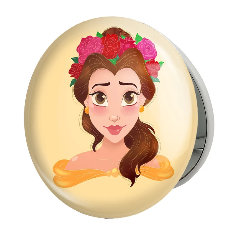 آینه جیبی خندالو طرح انیمیشن دیو  و دلبر Beauty And The Beast مدل تاشو کد 1786 