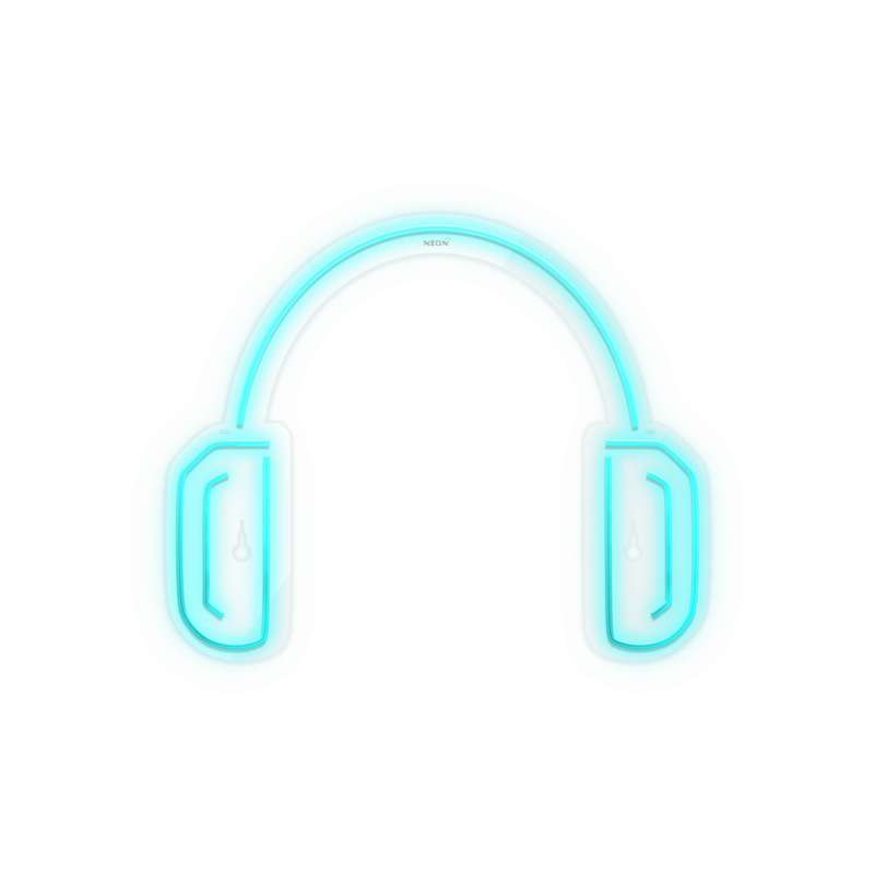 چراغ دیواری نئون دیزاین طرح Headphone_TBL