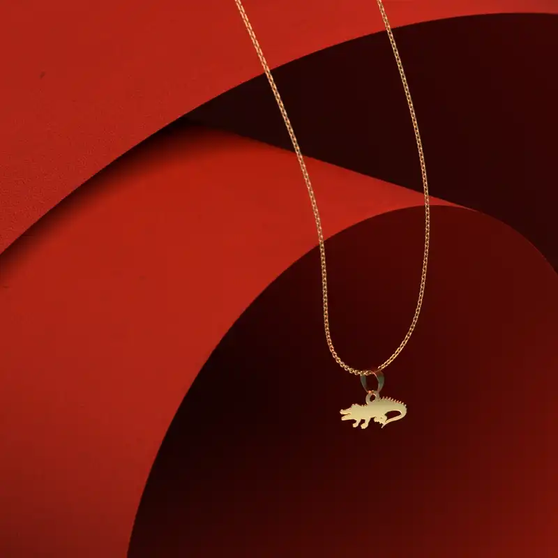 گردنبند طلا 18 عیار زنانه مدوپد مدل تمساح کد B3-1-1305