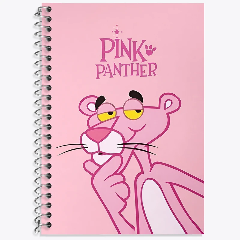 دفتر زبان 50 برگ خندالو مدل دو خط طرح پلنگ صورتی کد N2497