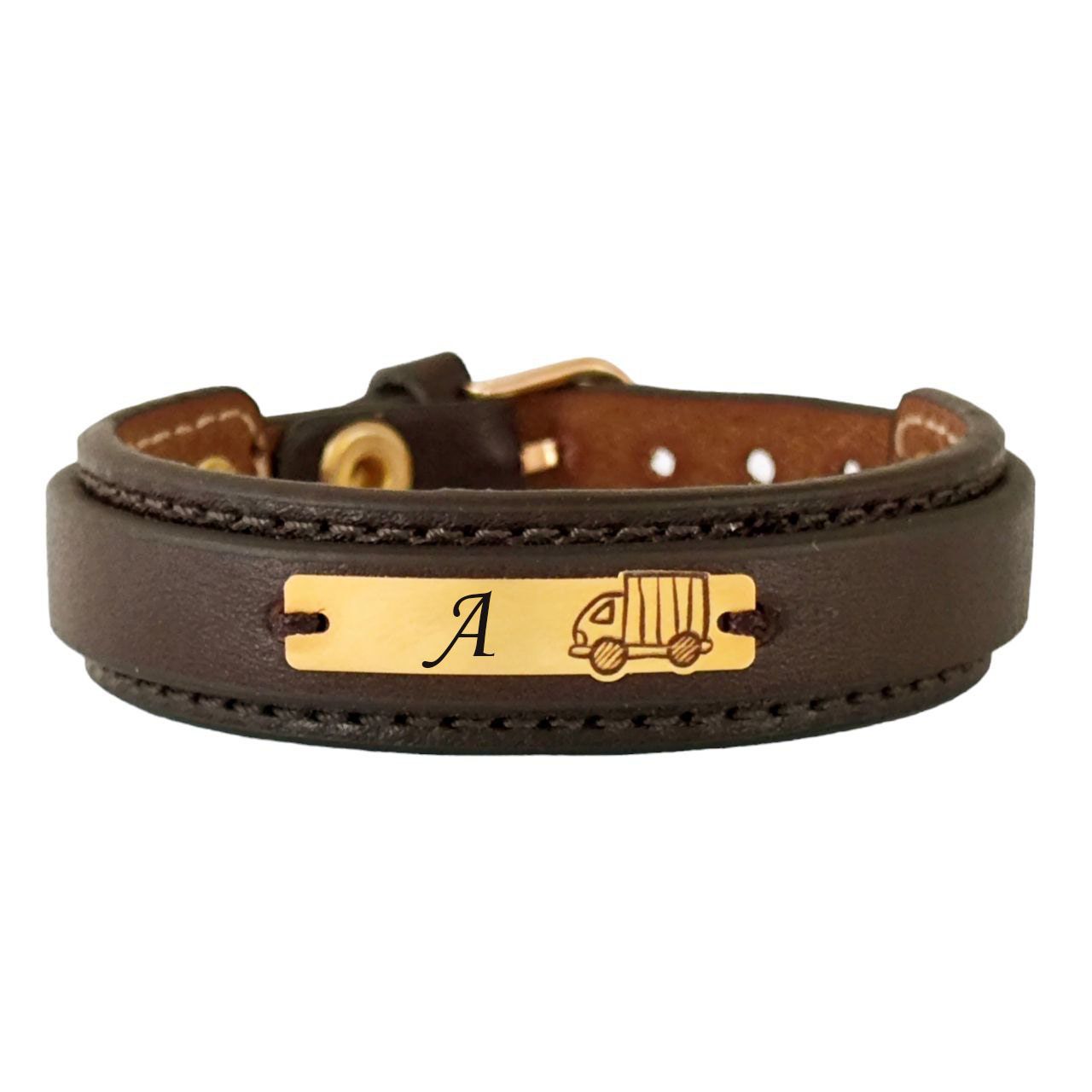 دستبند طلا 18 عیار بچگانه لیردا مدل حرف A کد 72600 -  - 1