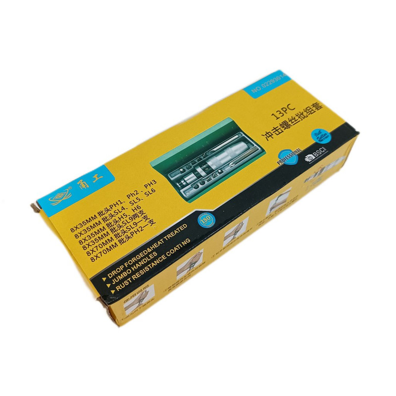 پیچ گوشتی ضربه خور مدل 02293014 مجموعه 13 عددی