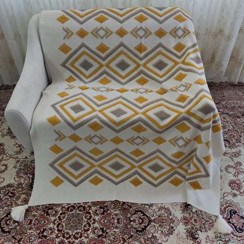 شال مبل طرح پانچدوزی سایز 145×175 سانتی متر