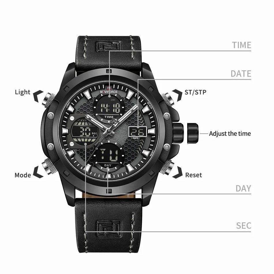 ساعت مچی عقربهای مردانه نیوی فورس مدل NF9225BGYB -  - 6