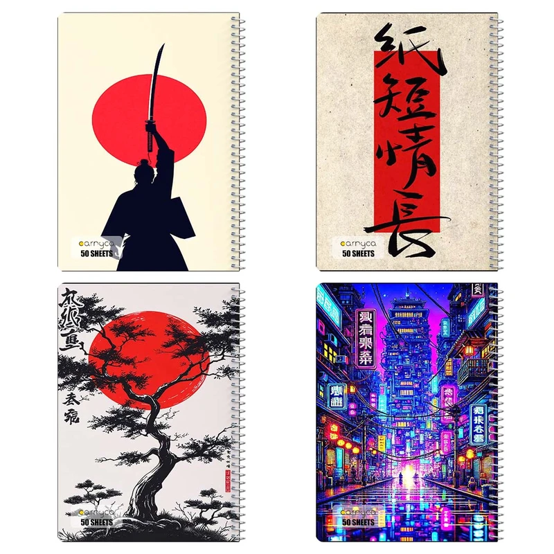 دفتر نقاشي 50 برگ کارنيکا طرح پوستر ژاپنی Japan poster کد 59033 مجموعه 4 عددی