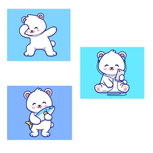 تابلو شاسی کودک مدل خرس مهربون کد 367 مجموعه 3 عددی